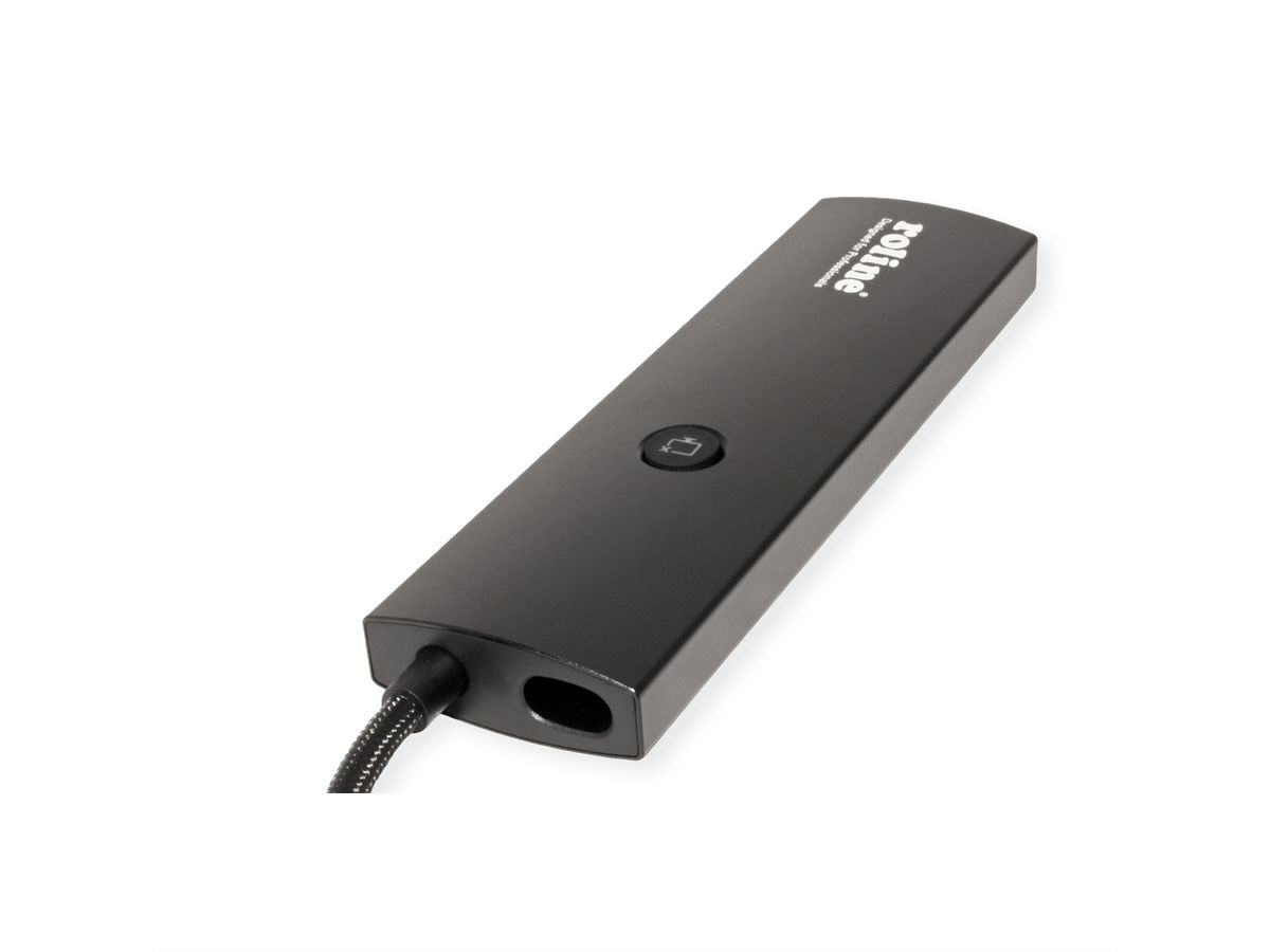 ROLINE Station d'accueil USB 3.2 Gen 2 type C multiports, HDMI 4K60, USB 3.2 Gen2, USB-C PD, LAN, SD-Card Reader