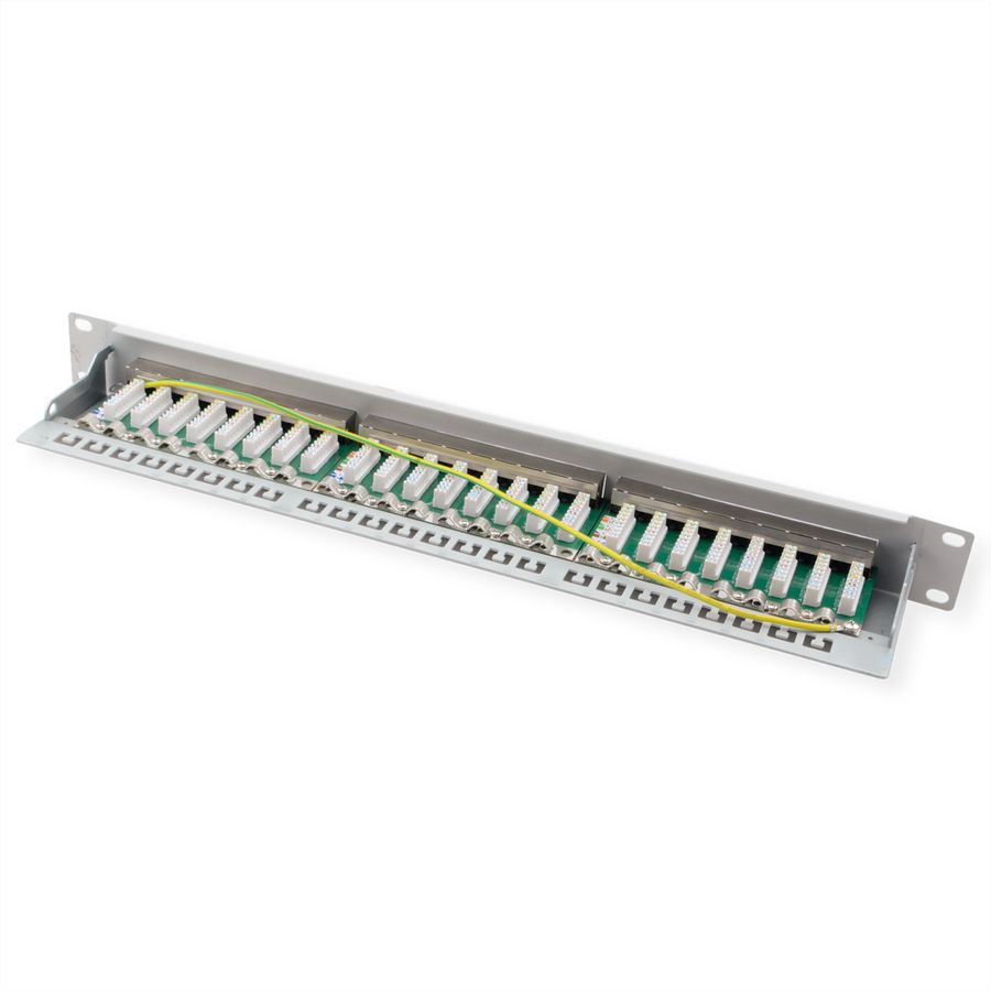 VALUE Panneau de brassage Cat.6A (Classe EA) 19", 24 ports, STP, gris