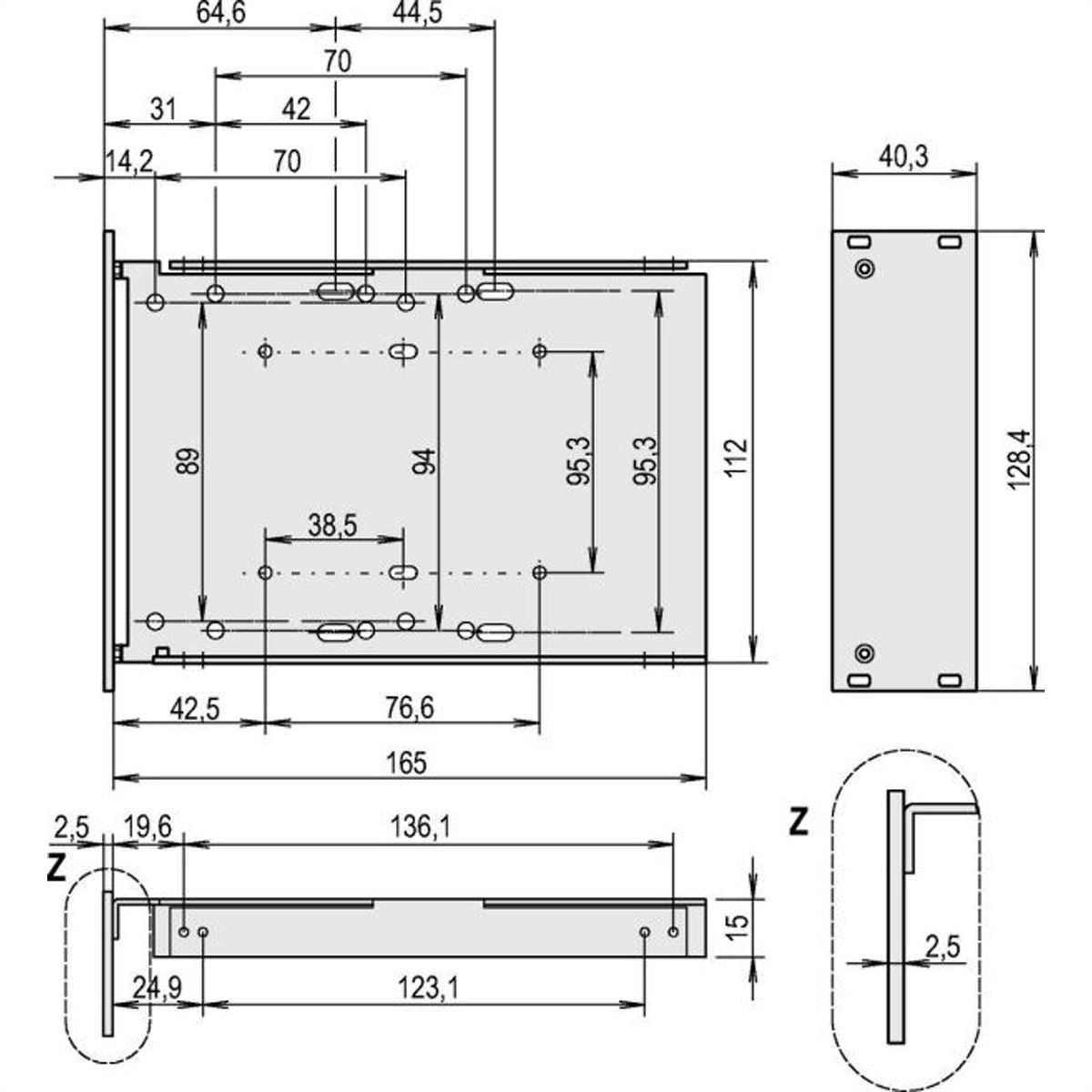 SCHROFF Unité d'entraînement HD 1 x 3,5", support de montage, 3 U, vertical, version vissée