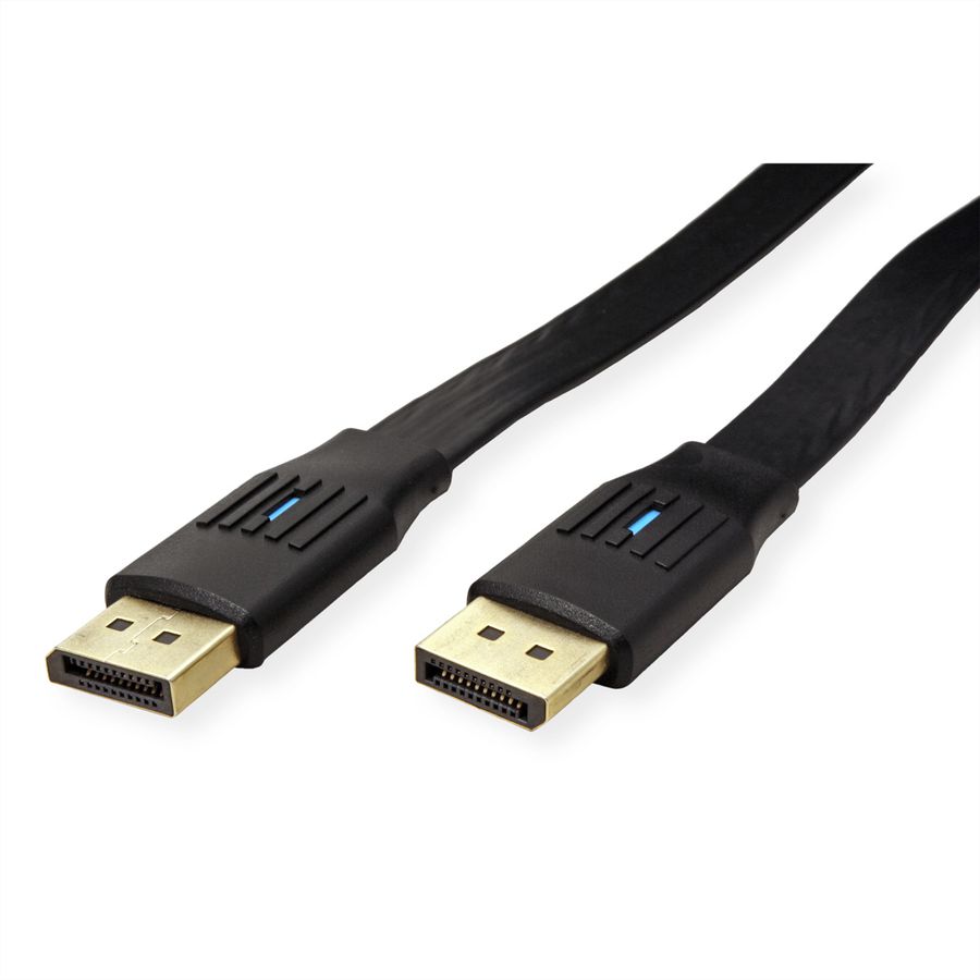 VALUE Câble DisplayPort plat v1.4, DP M - DP M, noir, 2 m