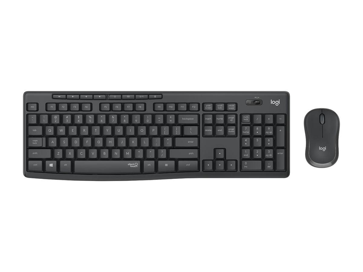 Logitech MK295 Silent Wireless Combo clavier Souris incluse Bureau RF sans fil AZERTY Français Graphite
