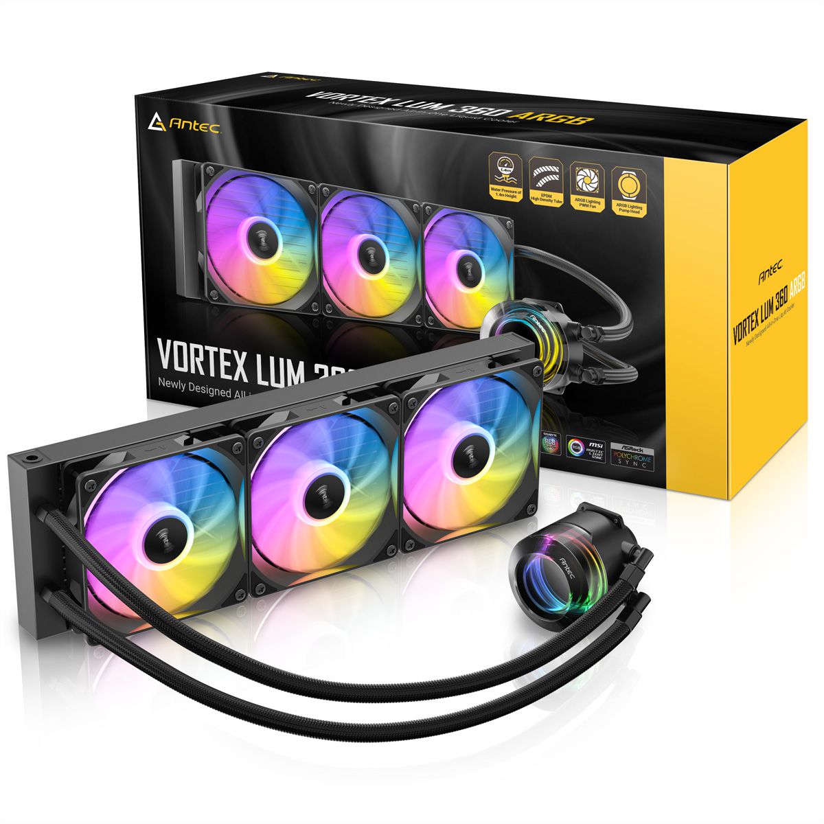 ANTEC Vortex Lum 360 ARGB Ventilateur de processeur Watercooling, noir