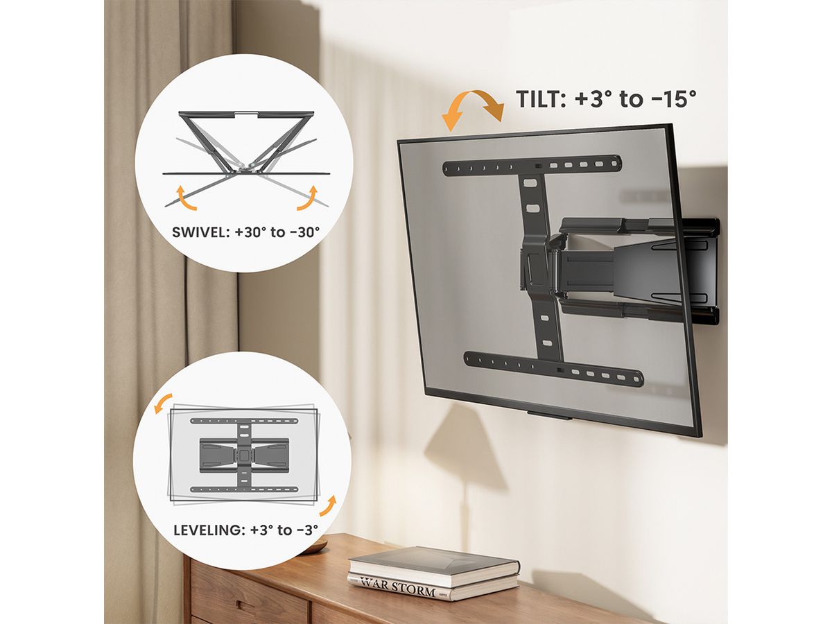 VALUE Support mural pour écrans LCD, ultra-slim, 43-90 pouces, jusqu'à 50 kg