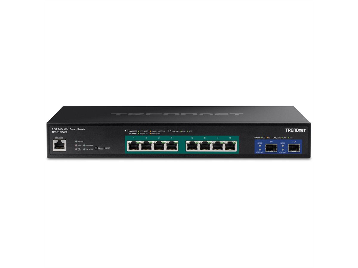 TRENDnet TPE-3102WS Switch PoE+ Web Smart Multi-Gigabit à 10 ports