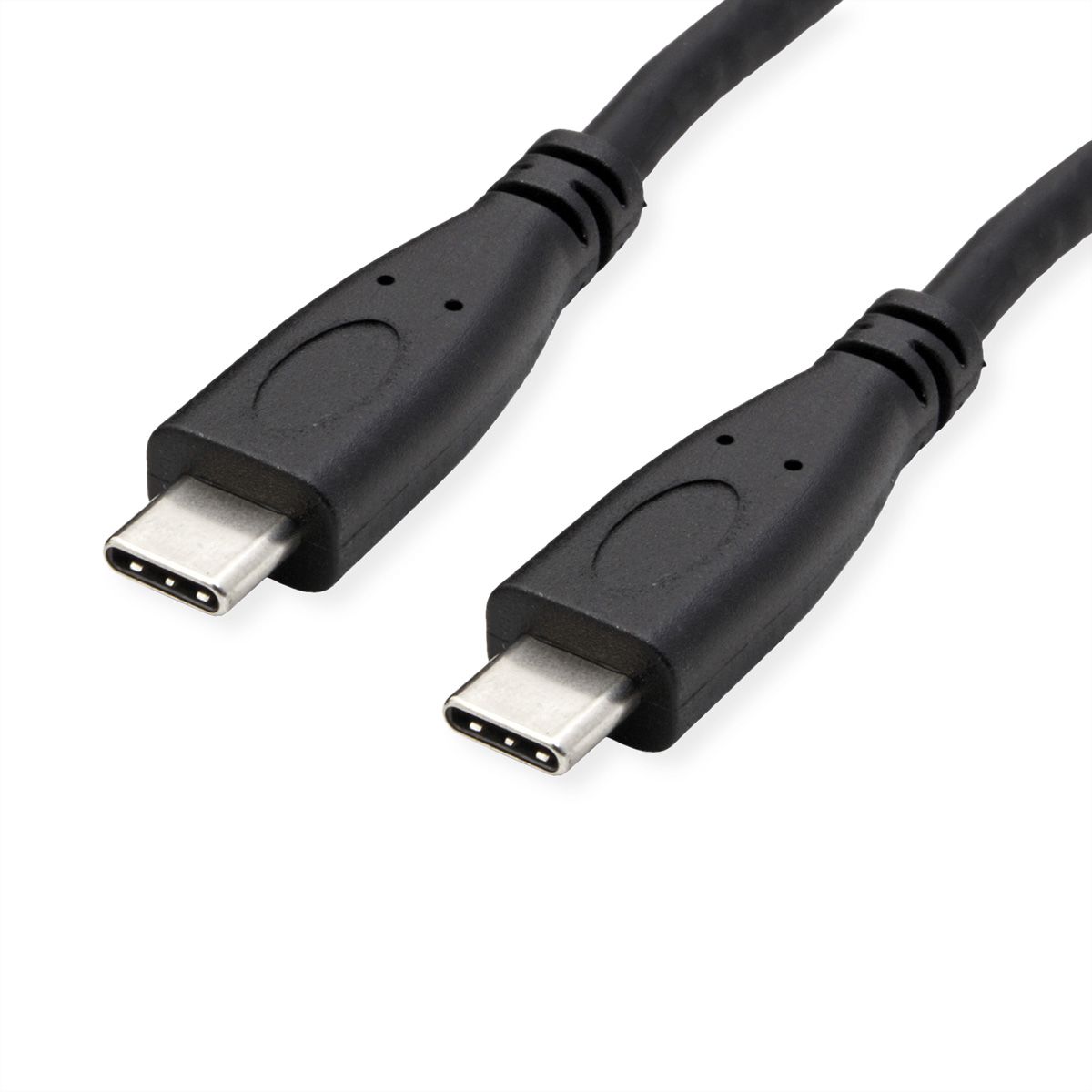 ROLINE Câble USB 3.2 Gen 2, avec PD, C-C, M/M, 4K UHD-1, 10Gbit/s, Emark, 100W, noir, 0,5 m