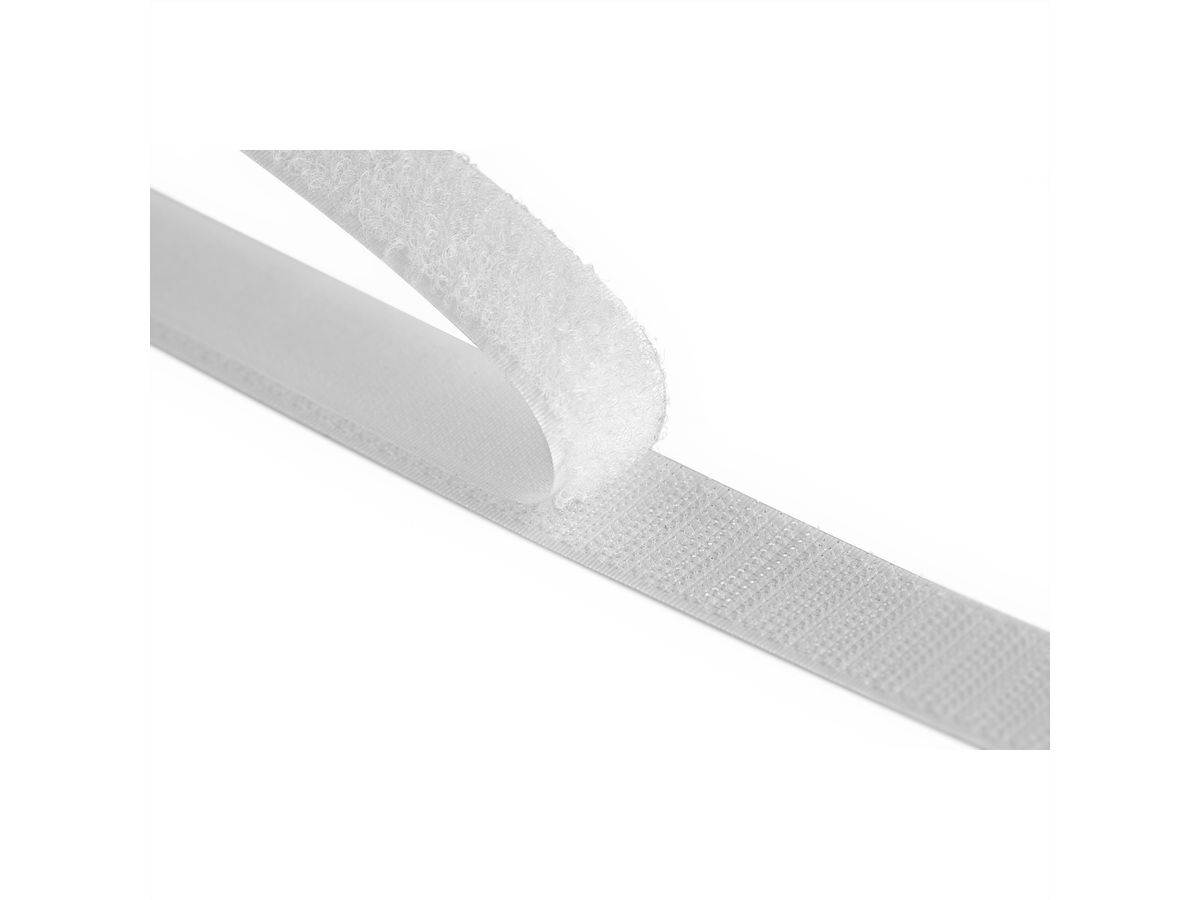 VELCRO® Bande 20mmx50cm blanc, crochets & velours autocollants