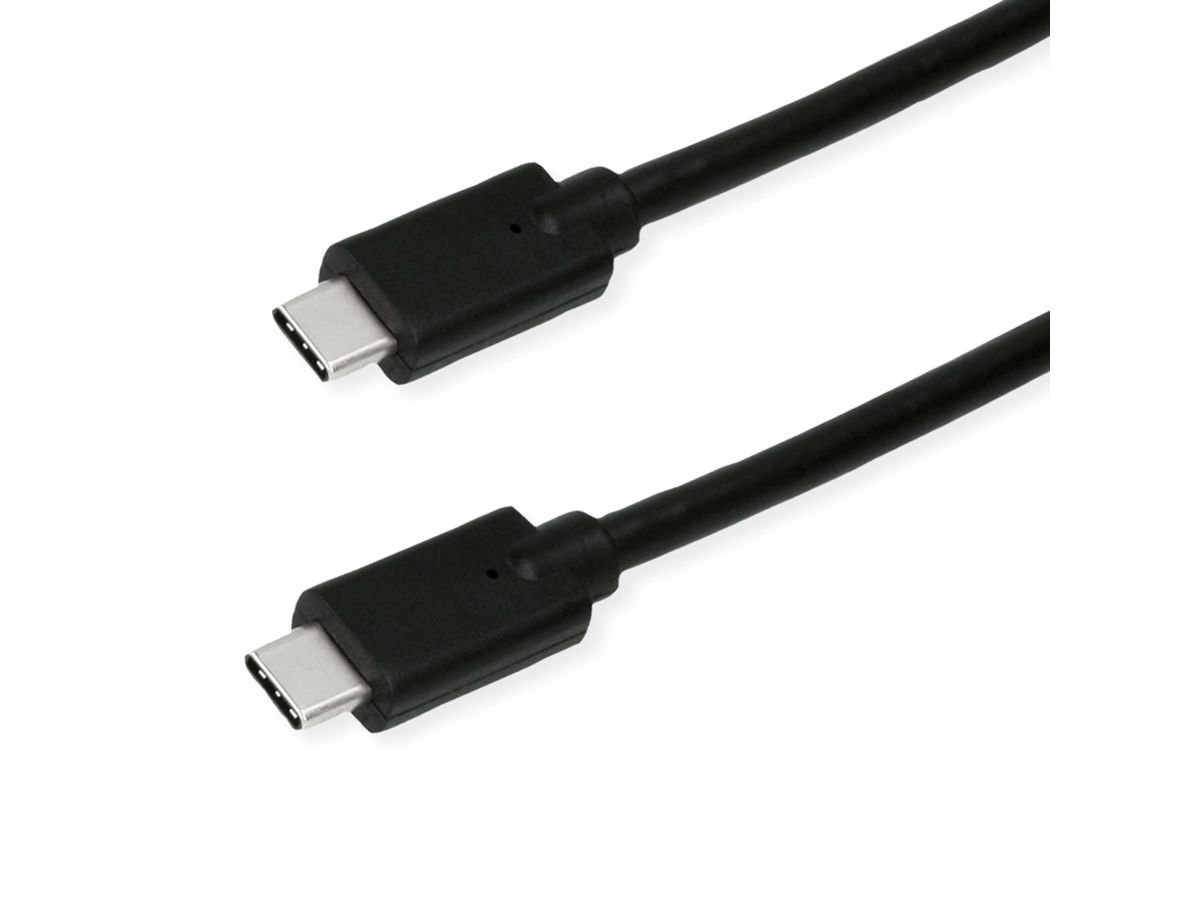ROLINE GREEN Câble USB 3.2 Gen 2x2, avec Emark, C-C, M/M, 20Gbit/s, 100W, noir, 0,5 m