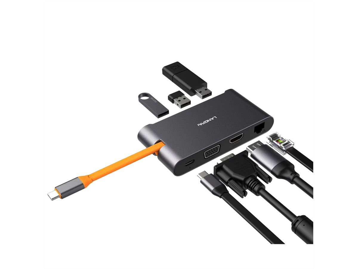 EXSYS EX-1198VS Hub à 7 ports USB 3.1 Gen1 C, adaptateur 12V/3A et câble USB C-C