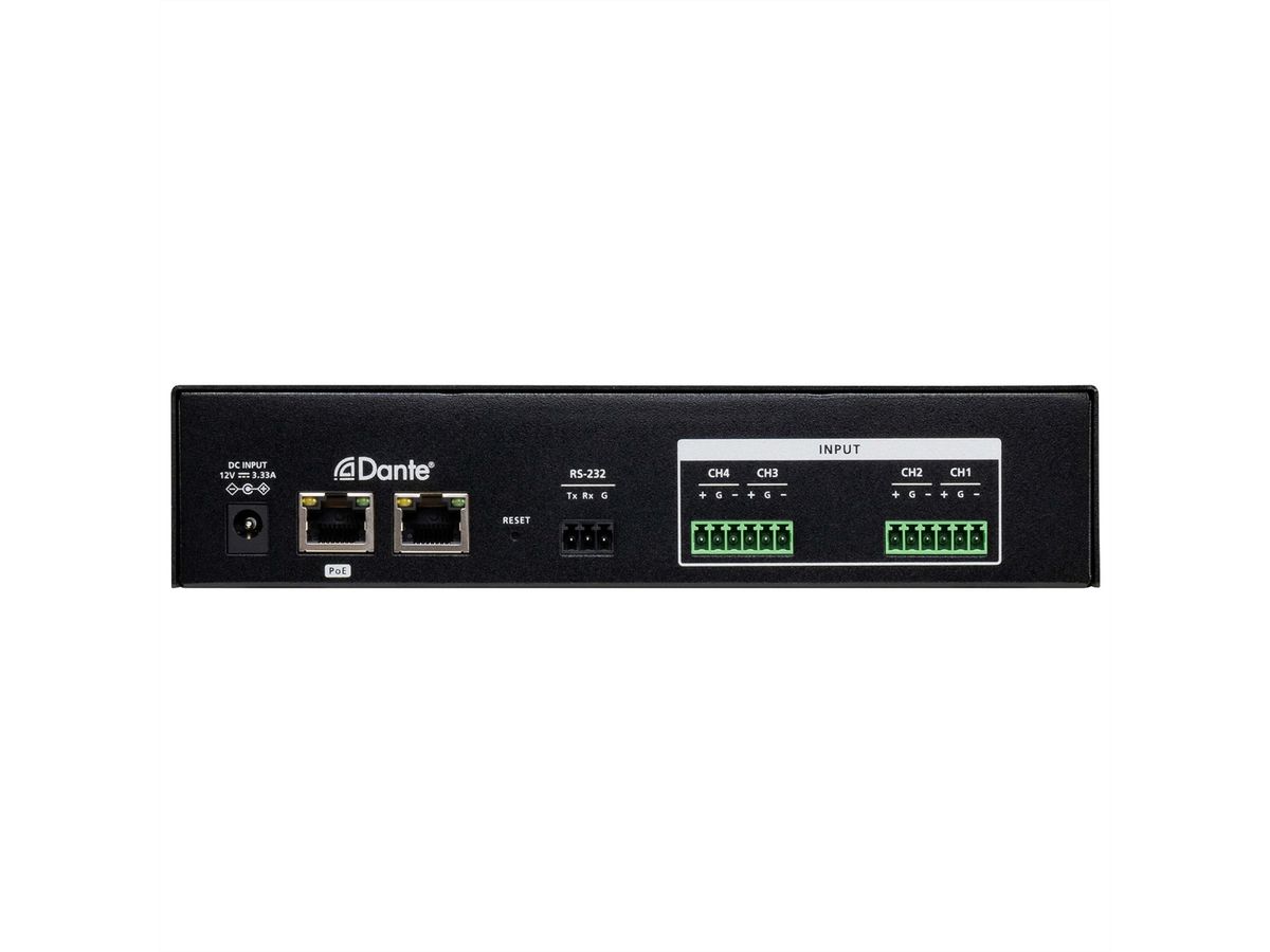 ATEN AD400E Préamplificateur micro/ligne 4 canaux avec DSP et sortie Dante