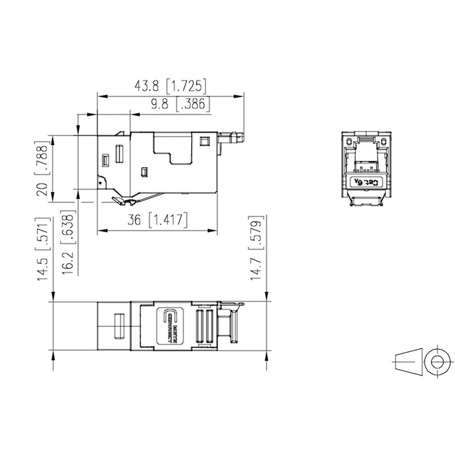 METZ CONNECT E-DAT modul Cat.6A K jack - Keystone