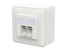 METZ CONNECT E-DAT C6A IDC Prise, 2 ports, apparent (AP), blanc signalisation brillant