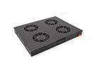 ROLINE 19" Unité de ventilation, 4 ventilateurs, thermostat, noire