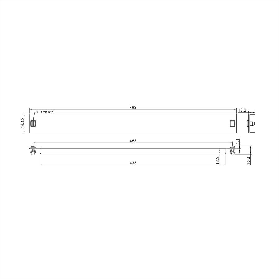 VALUE Cache 19" Snap-in, 1UH, noir
