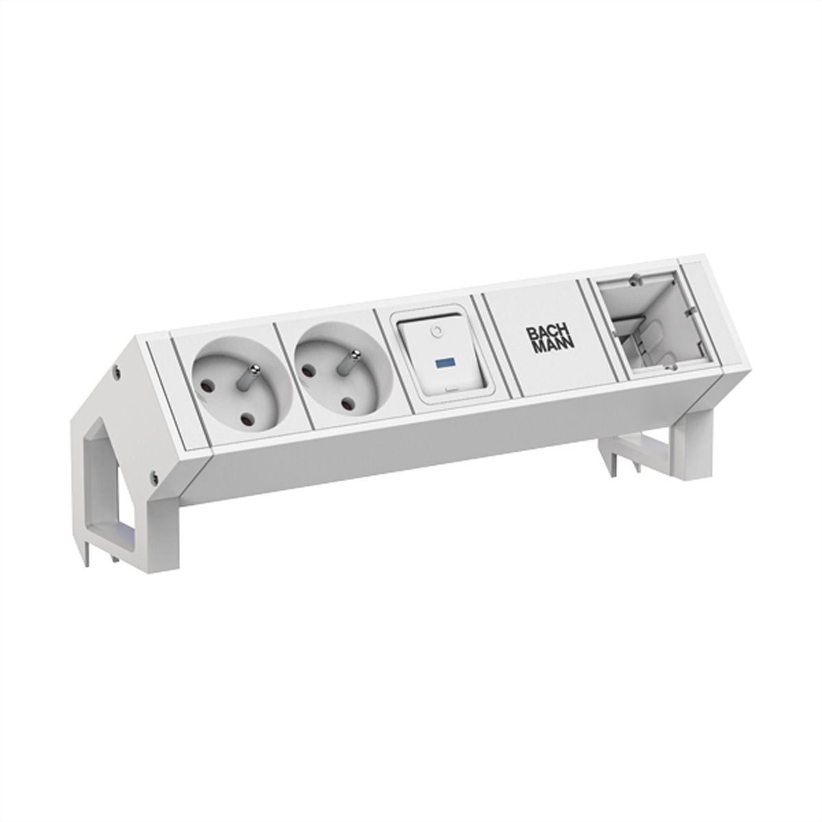 BACHMANN DESK2 white 2xUTE 1xinterrupteur 1xCM 0,2m GST18 RAL9010