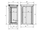 SCHROFF Armoire monobloc d'extérieur avec porte simple, 1100H 20 U, 700W 500D