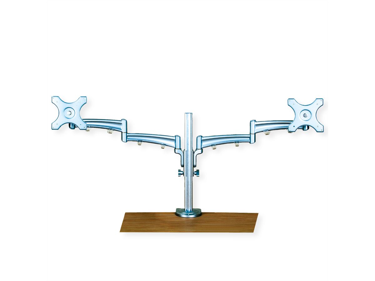 VALUE Bras double LCD, 4 points, fixation sur table, réglage séparé en hauteur