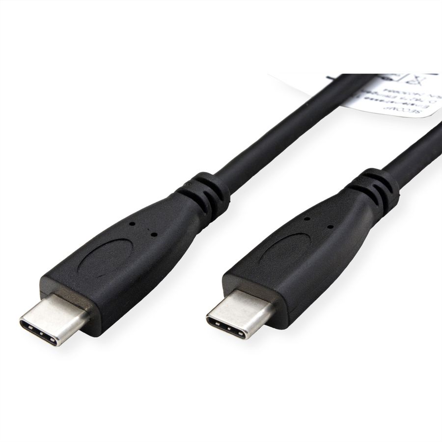ROLINE RM Câble USB 3.2 Gen 2, C-C, M/M, 4K UHD-1, 10Gbit/s, Emark, 100W, noir, 0,5 m