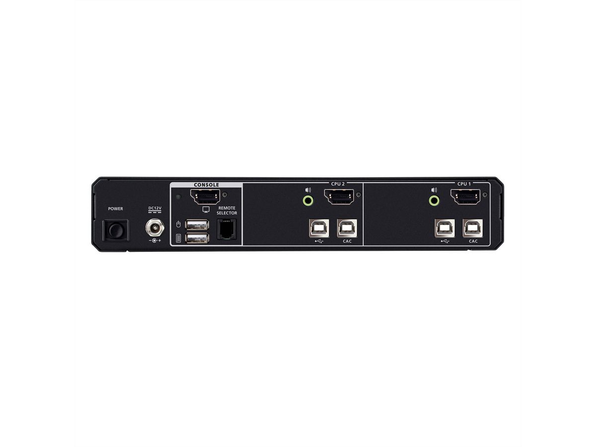 ATEN CS1182DPH4C Commutateur KVM sécurisé universel, 2 ports USB 5K DisplayPort/HDMI avec CAC