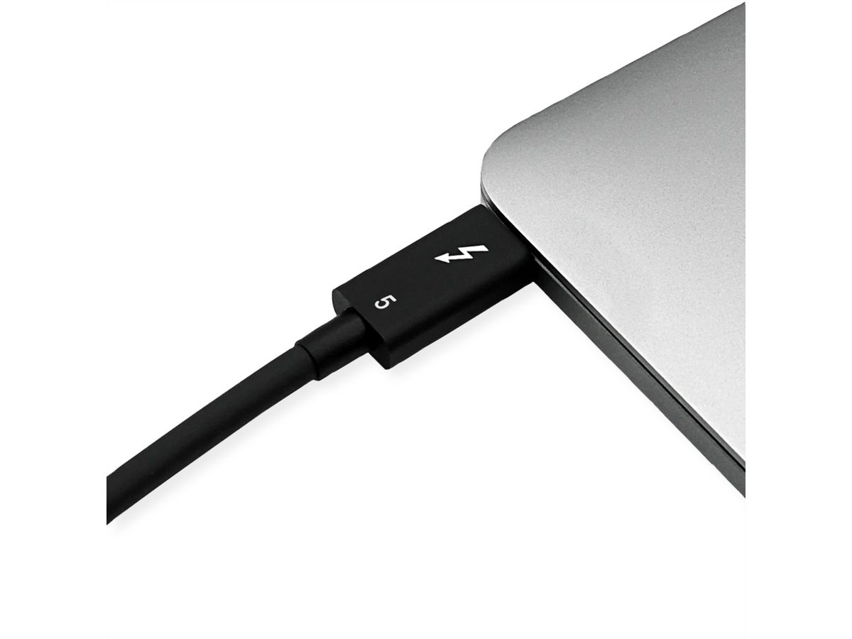 ROLINE Câble Thunderbolt™ 5 USB type C, M/M, 80Gbit/s, 240W, passif, noir, 0,5 m