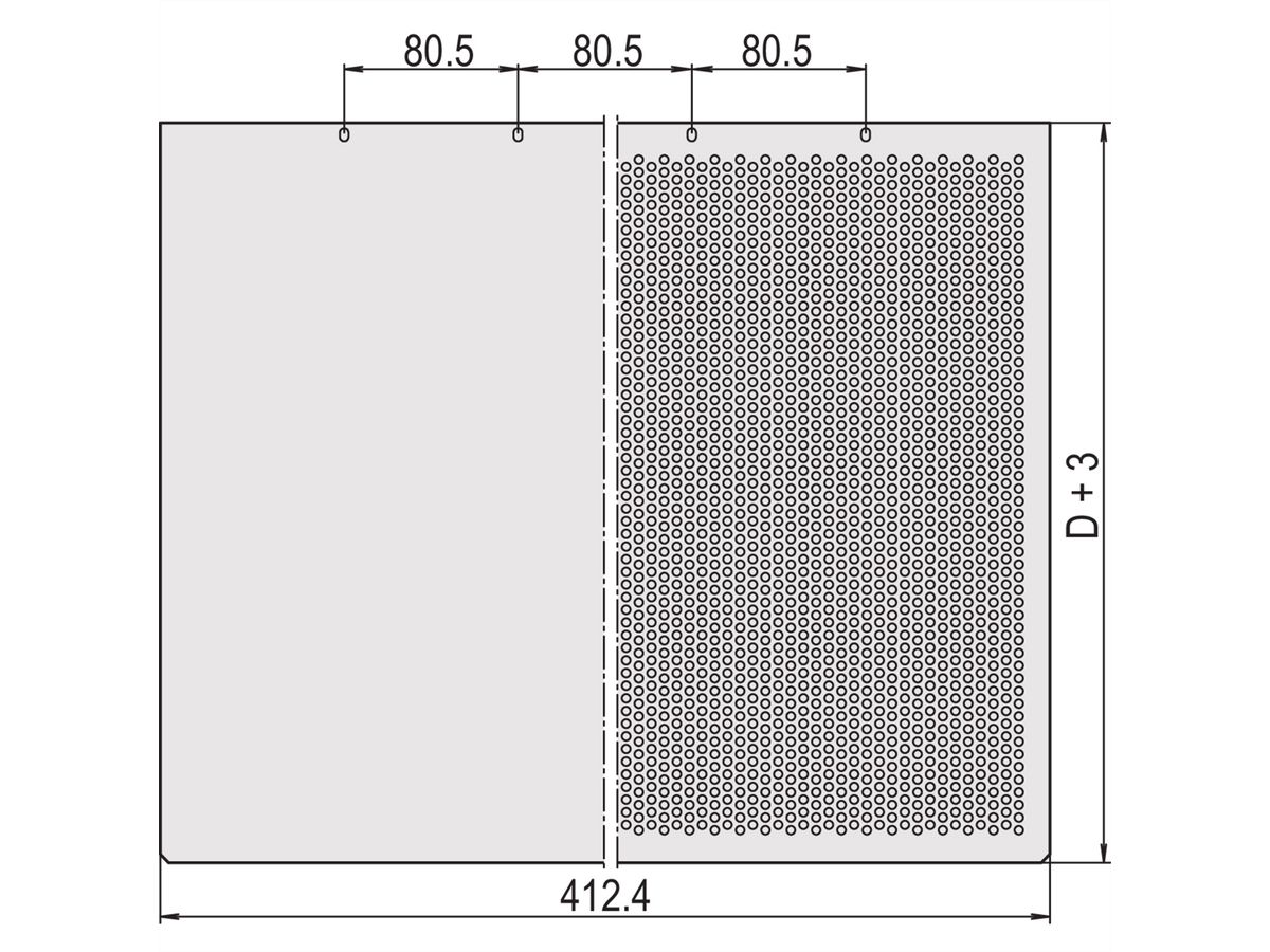 Plaque de recouvrement MultipacPRO SCHROFF, perforée, profondeur 220 mm