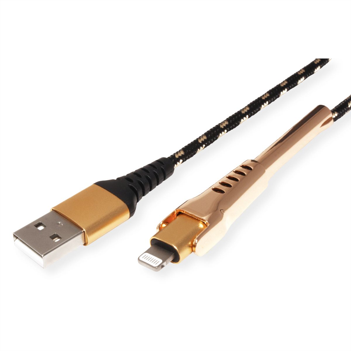 ROLINE GOLD Câble de charge et synchronisation pour appareils à connecteur 8pin, avec fonction d'appui, 1 m