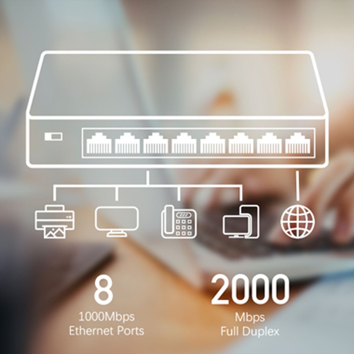 CUDY GS108 Switch 8 ports Gigabit métal