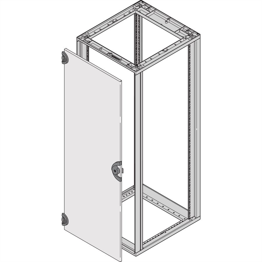 Porte en acier Novastar SCHROFF, Angle d'ouverture à 180°, RAL 7035, 6 U 553W