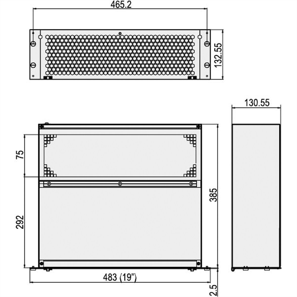SCHROFF Ventilateur à poussoir 19", 3 U, axial, 115 VAC