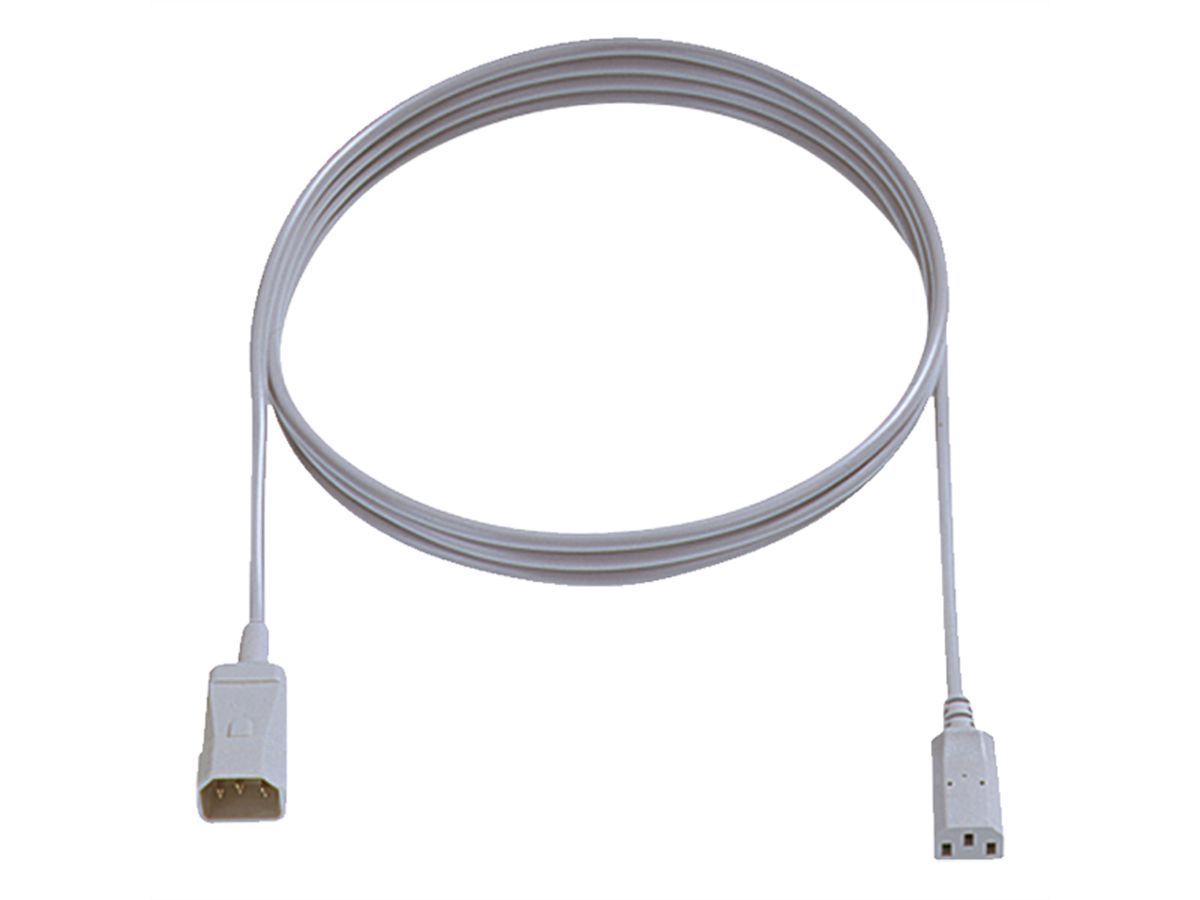 BACHMANN Câble prolongateur H05VV-F 3G0,75mm² , C14 / C13 , gris, 2 m