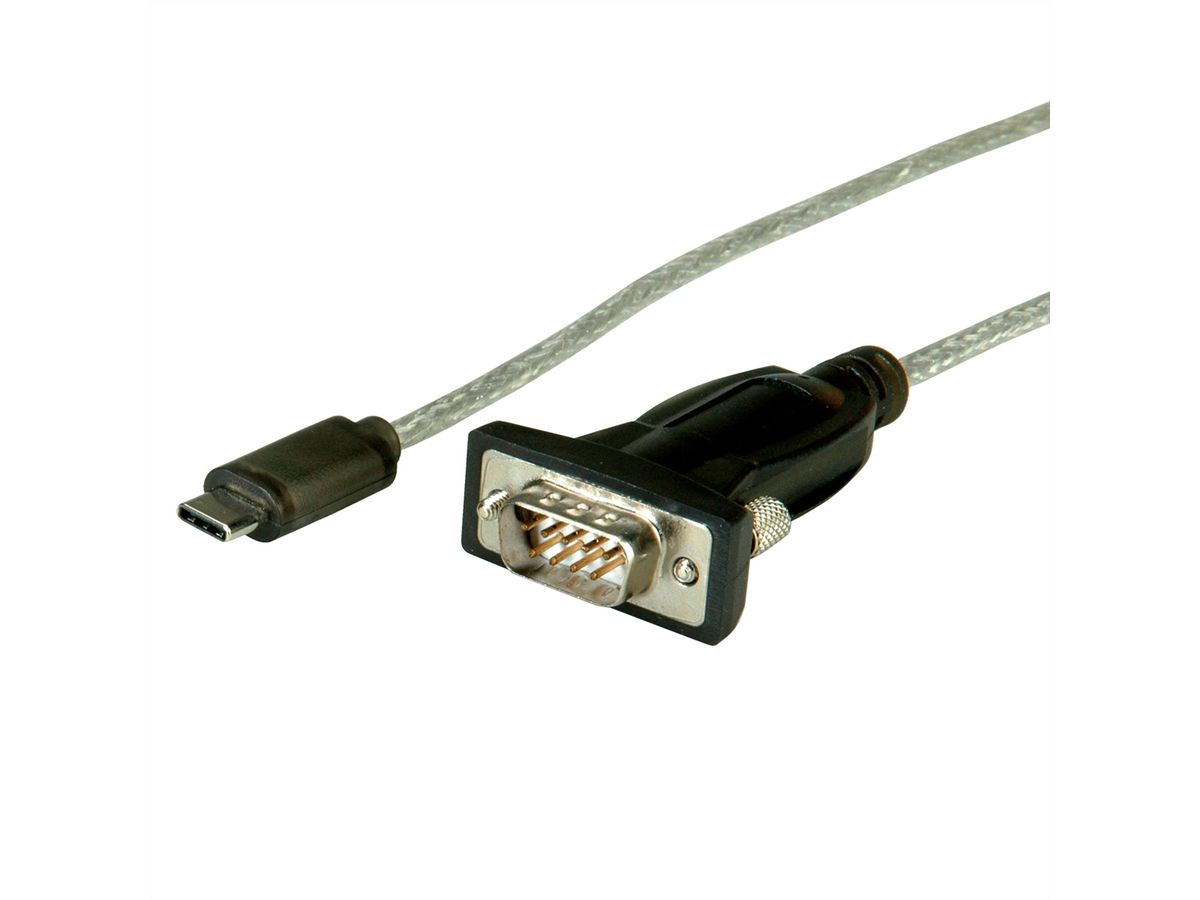 ROLINE Convertisseur USB / série, type C - RS232, noir, 1,8 m