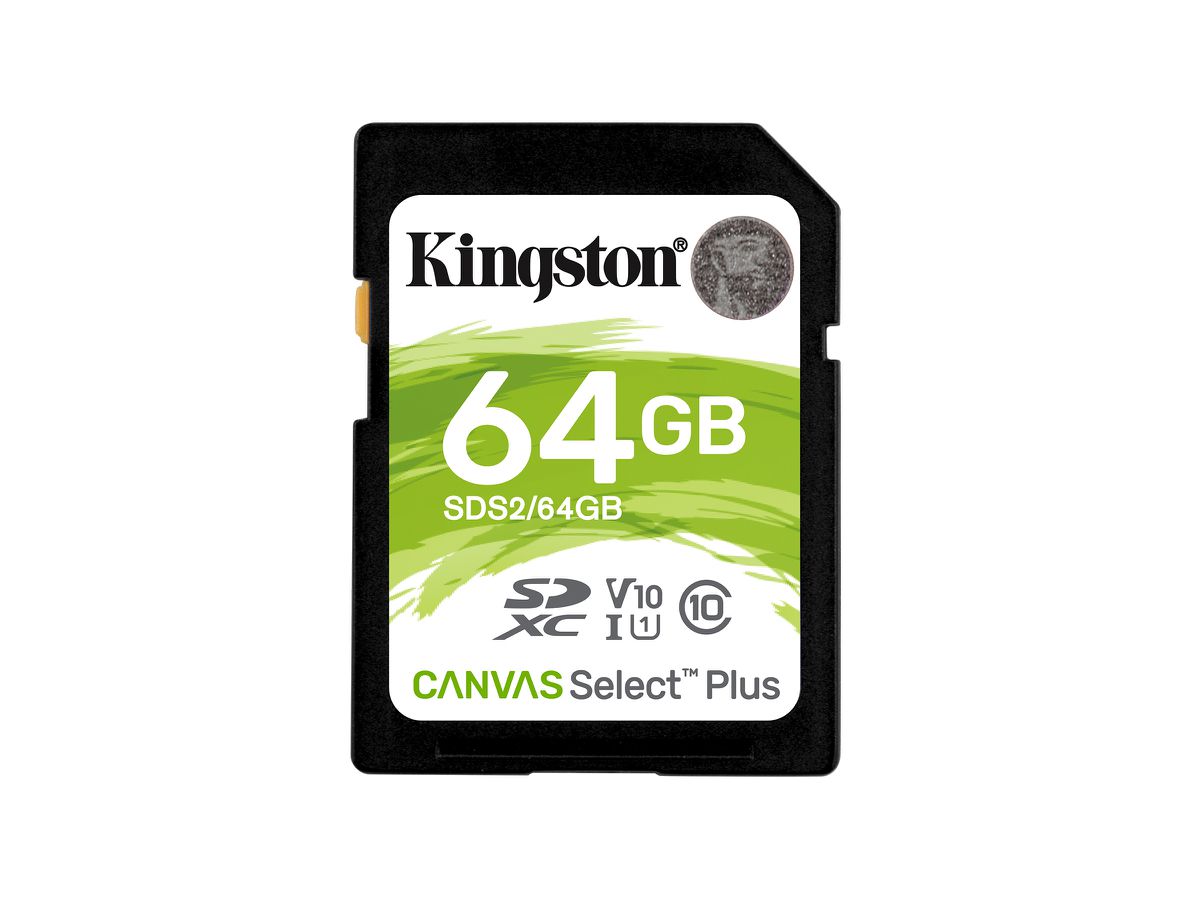 Kingston Technology Carte SDXC Canvas Select Plus 100R C10 UHS-I U1 V10 de 64 Go