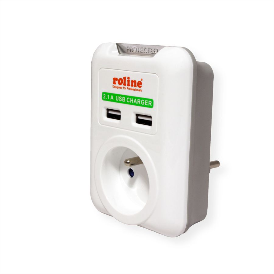 ROLINE Prise de courant avec chargeur USB, version UTE