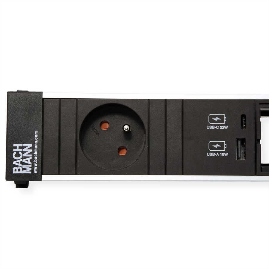 BACHMANN POWER FRAME S 1xUTE 1xCM 1xUSB A/C 22W 0,2m GST18