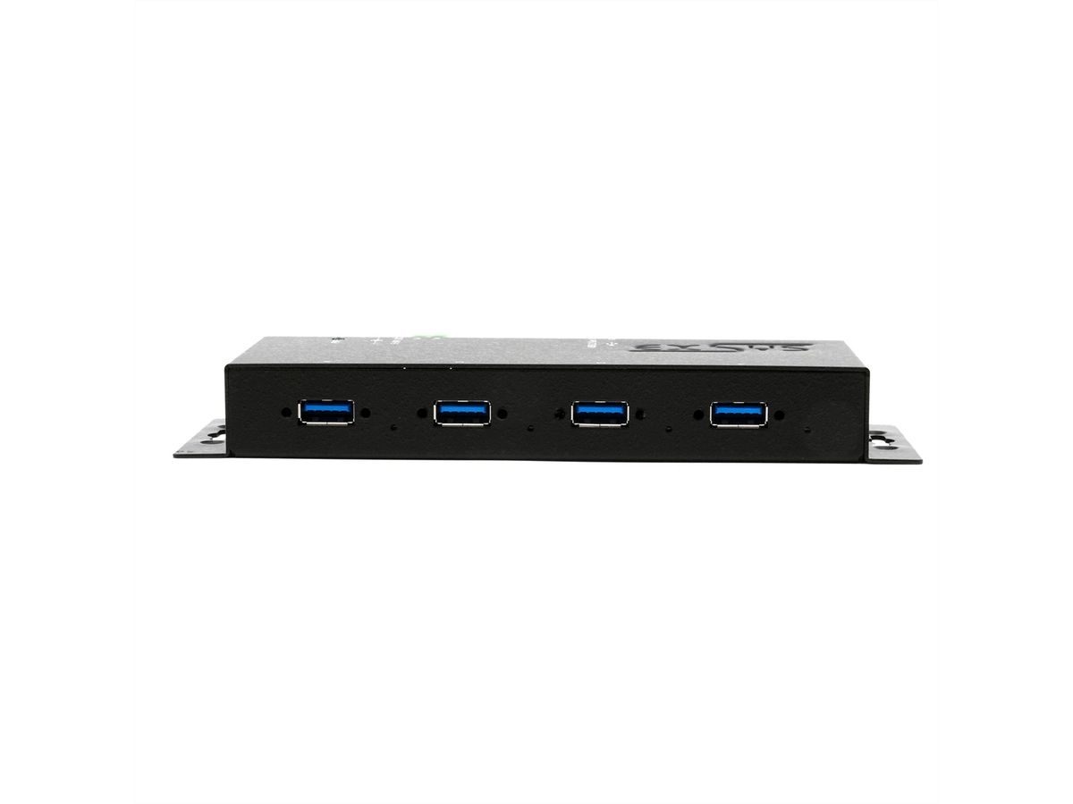 EXSYS EX-1184HMVS-2 Hub USB 3.2 Gen1 métal à 4 ports, protection de surtension 15KV ESD