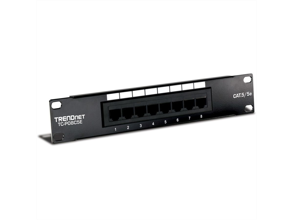 TRENDnet TC-P08C5E Panneau de brass. 10" 8 ports Cat. 5e non-blindé