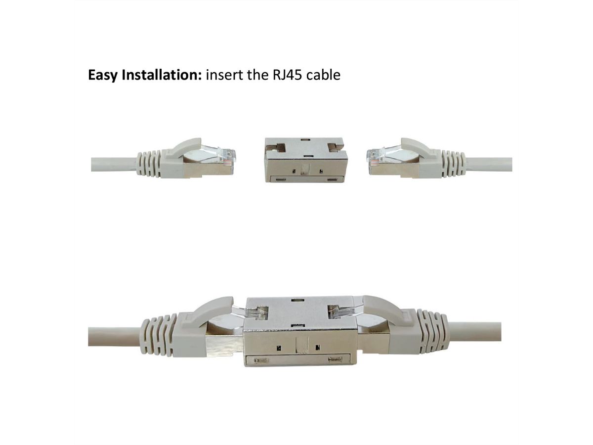 ROLINE Coupleur RJ-45 blindé, Cat.6A (Classe EA), boîtier métallique