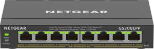 NETGEAR 8-Port Gigabit Ethernet High-Power PoE+ Plus Switch (GS308EPP) Géré L2/L3 Gigabit Ethernet (10/100/1000) Connexion Ethernet, supportant l'alimentation via ce port (PoE) Noir