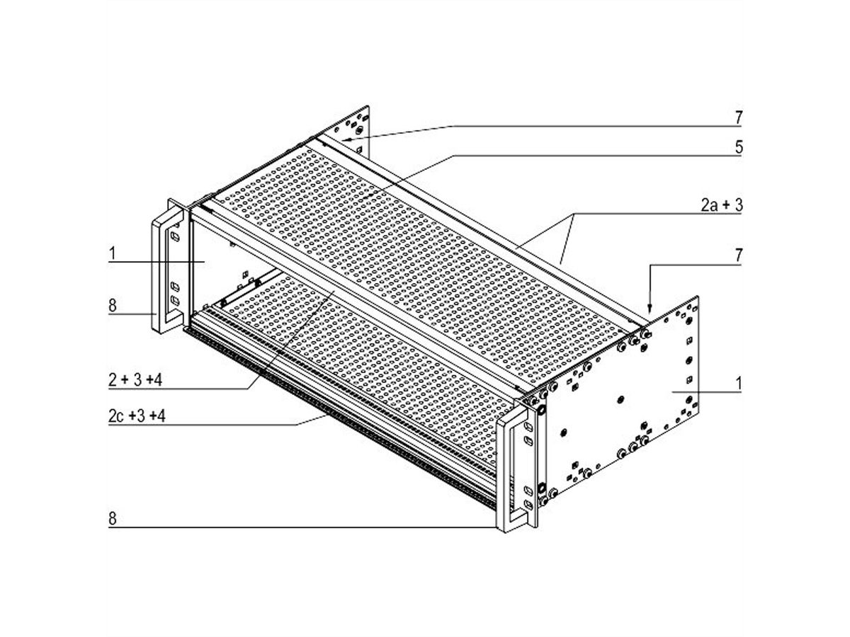 SCHROFF EuropacPRO 19" Subrack Kit pour chemin de fer, blindé, EN 50155, CompactPCI, 3 U, 84 HP, 235 mm