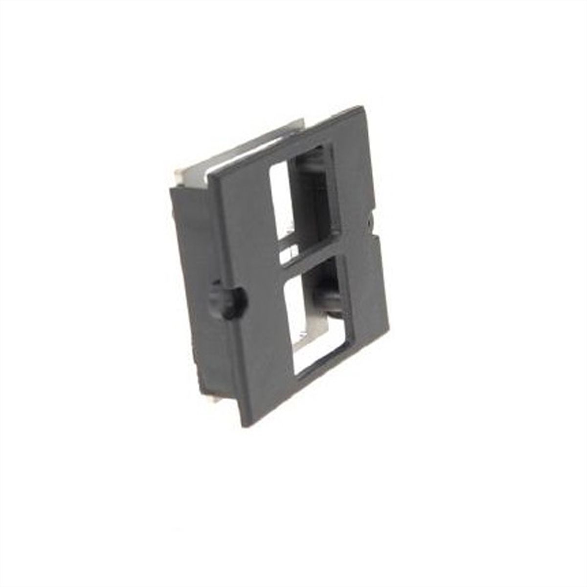 BACHMANN Module Cadre pour 2 Keystones avec fixation métallique, noir