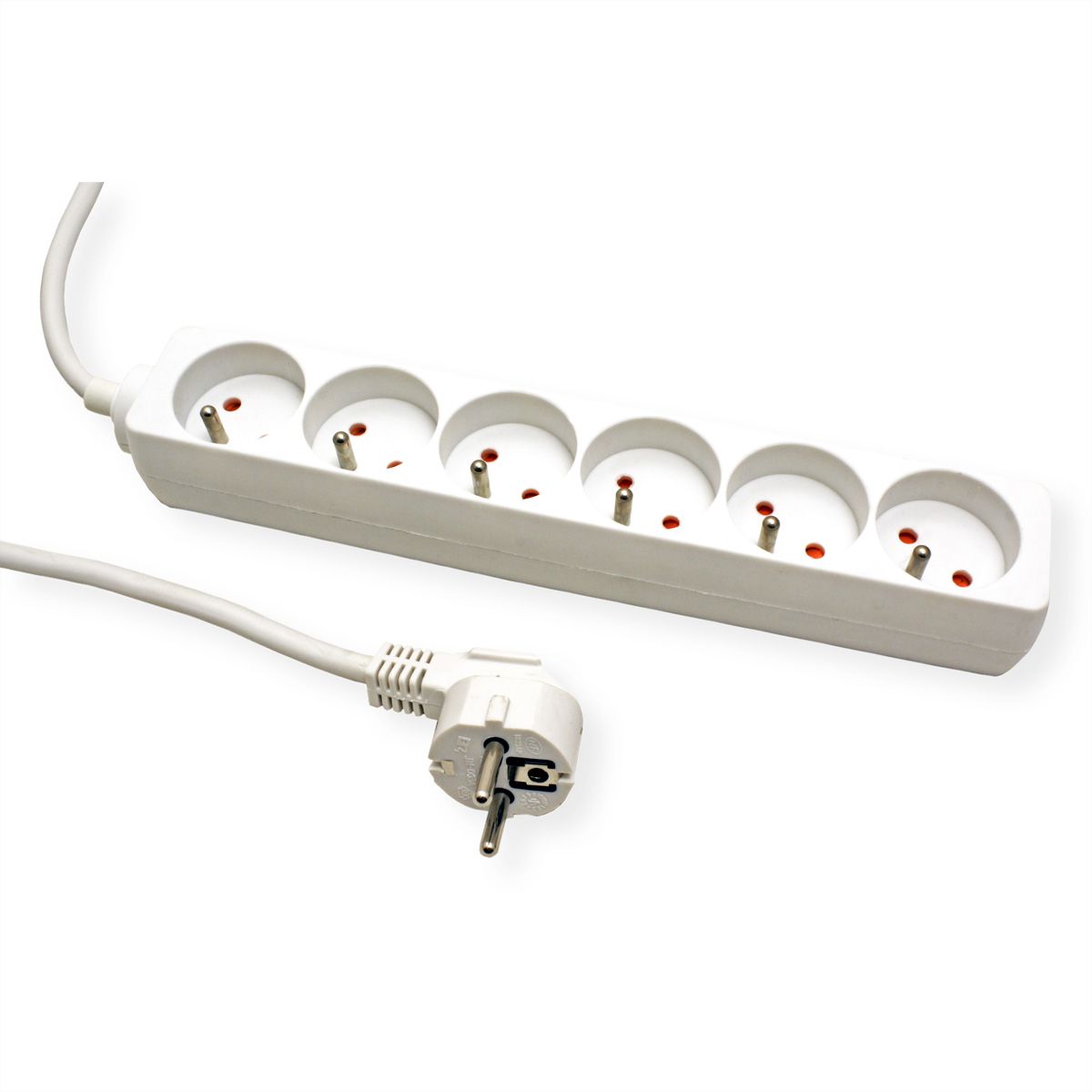 VALUE Prise multiple, 6x UTE sans interrupteur, blanche, 3m