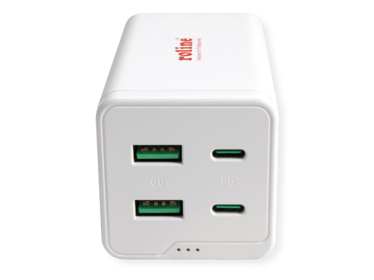 ROLINE Chargeur USB, 4 ports USB (2x USB-C, 2x USB-A QC3.0), max. 120W