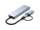 VALUE Hub métallique 4 ports type A, (1x USB 3.2Gen1 + 3x USB 2.0), câble de raccordement type A+C