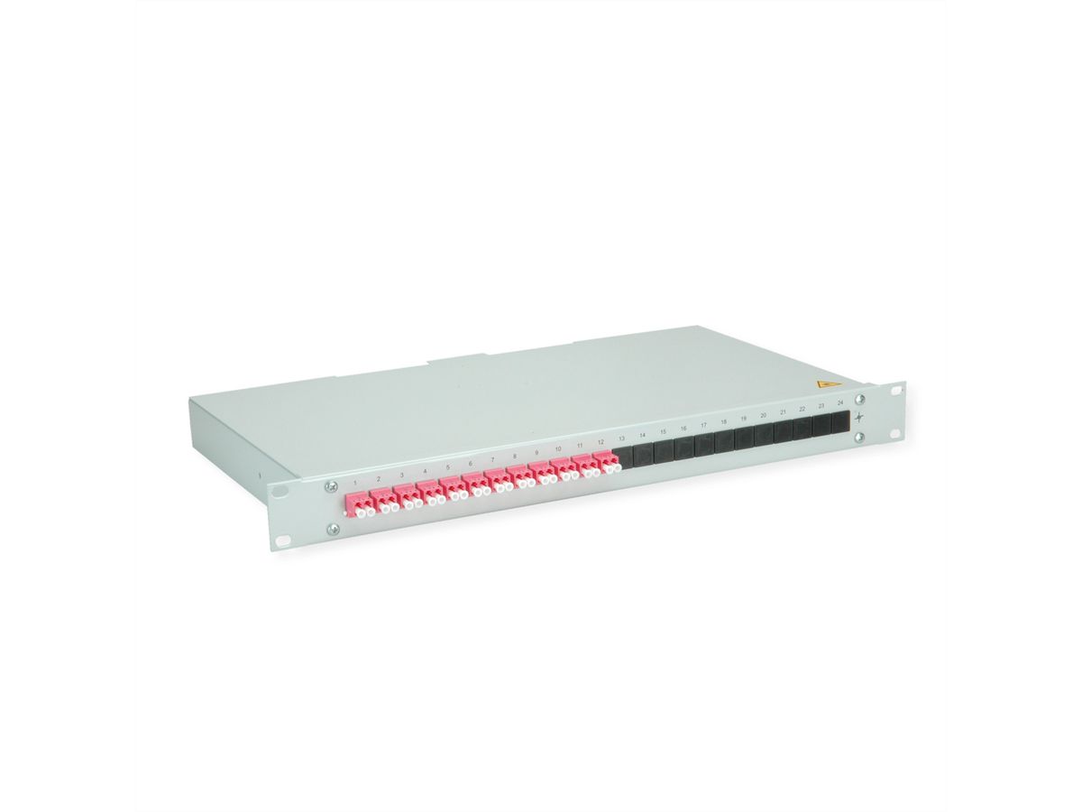 TELEGÄRTNER BASIS eco Panneau FO avec coupleurs, 12x LC Duplex, violet, OM4