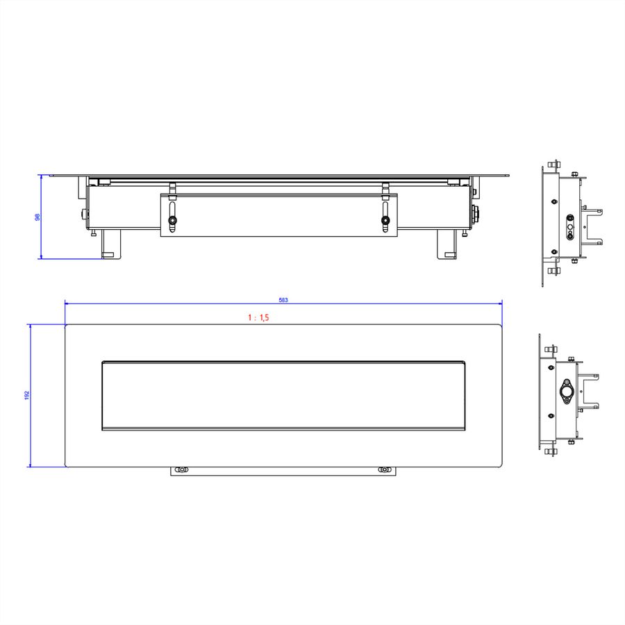 BACHMANN TOP FRAME Sym de table octuple RAL9006 boîtier sw