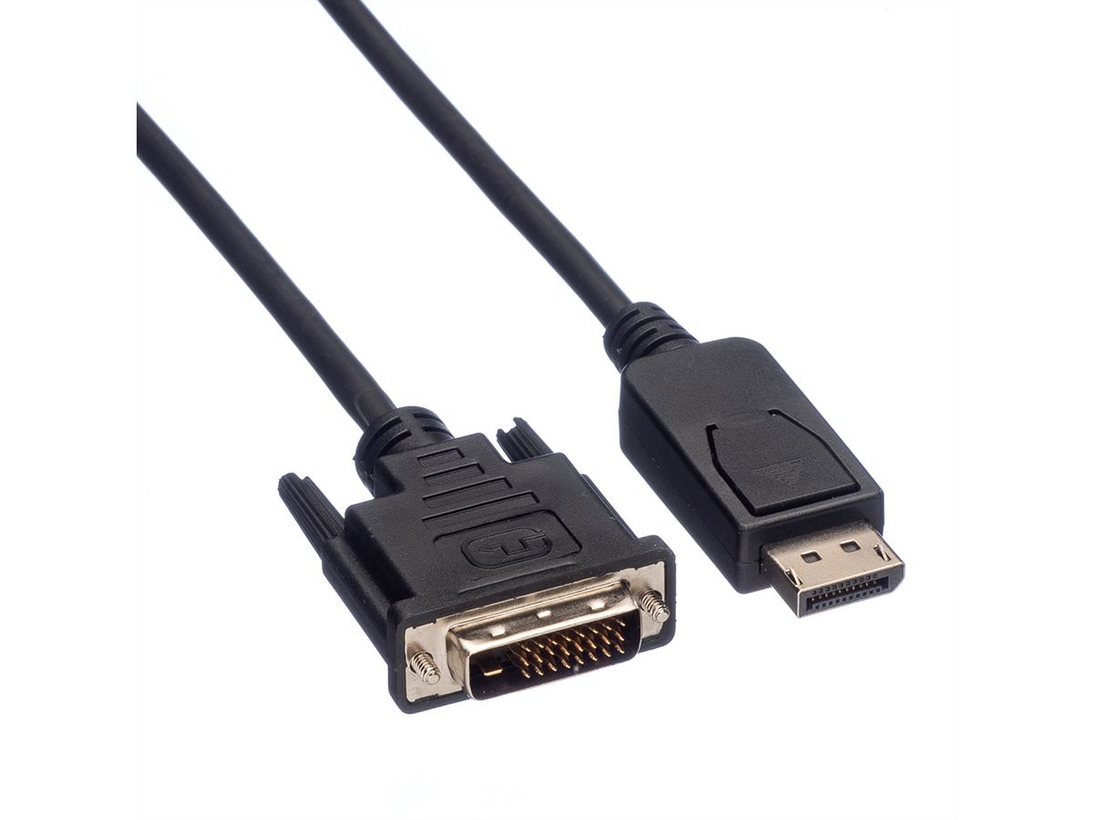 VALUE Câble DisplayPort DP M - DVI(24+1) M, LSOH, noir, 2 m