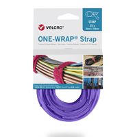 VELCRO® One Wrap® Strap 20mm x 330mm, 25 pièces, violet
