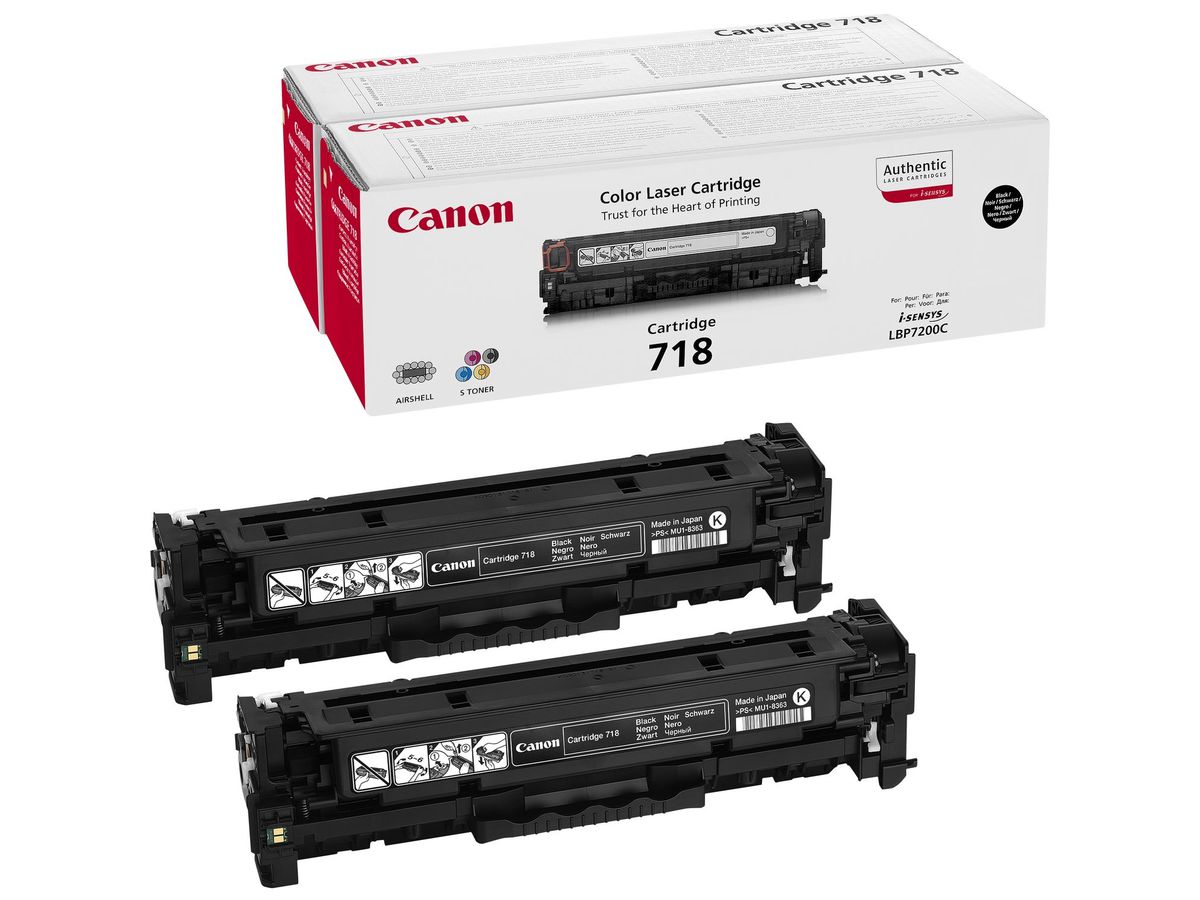 Canon CRG-718 Bk VP Original Noir 2 pièce(s)