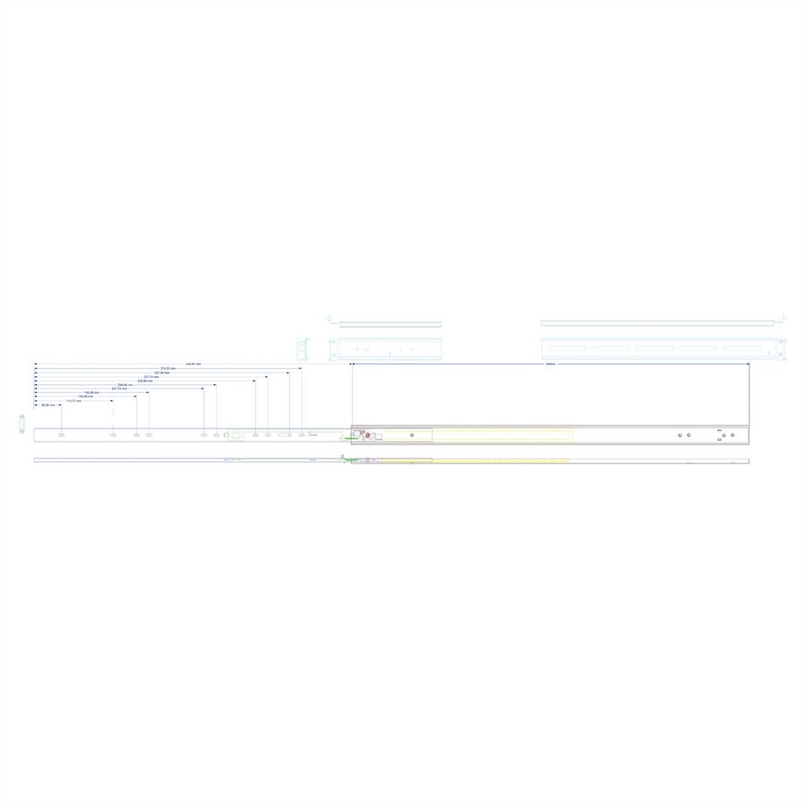 Rails télescopiques pour Boîtier STD 19", 19990103