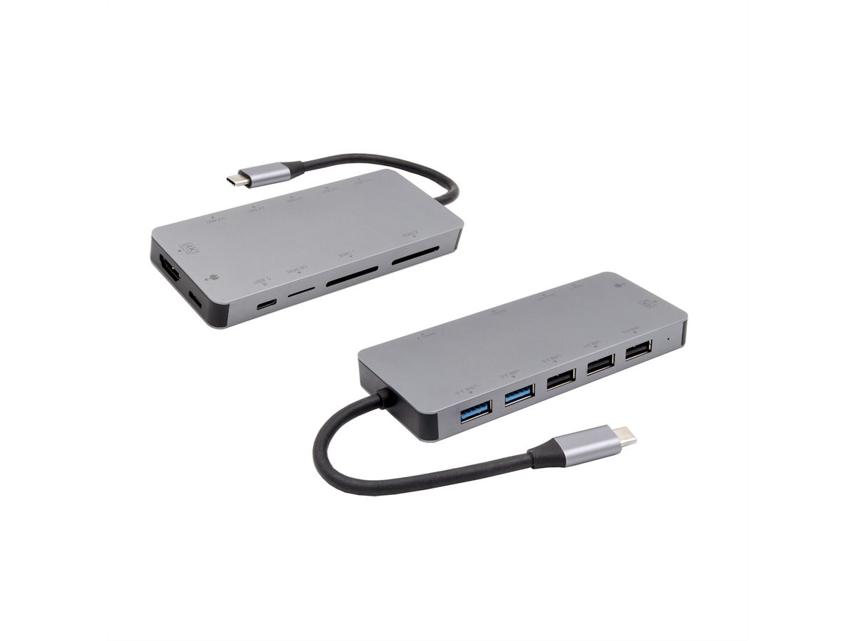EXSYS EX-1221HM Hub USB 3.2 Gen1 C à 11 ports pour Notebook, Matebook et MacBook