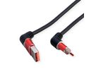 ROLINE Câble USB 2.0, C-A, M/M, rotation à 360°, rouge/noir, 2 m